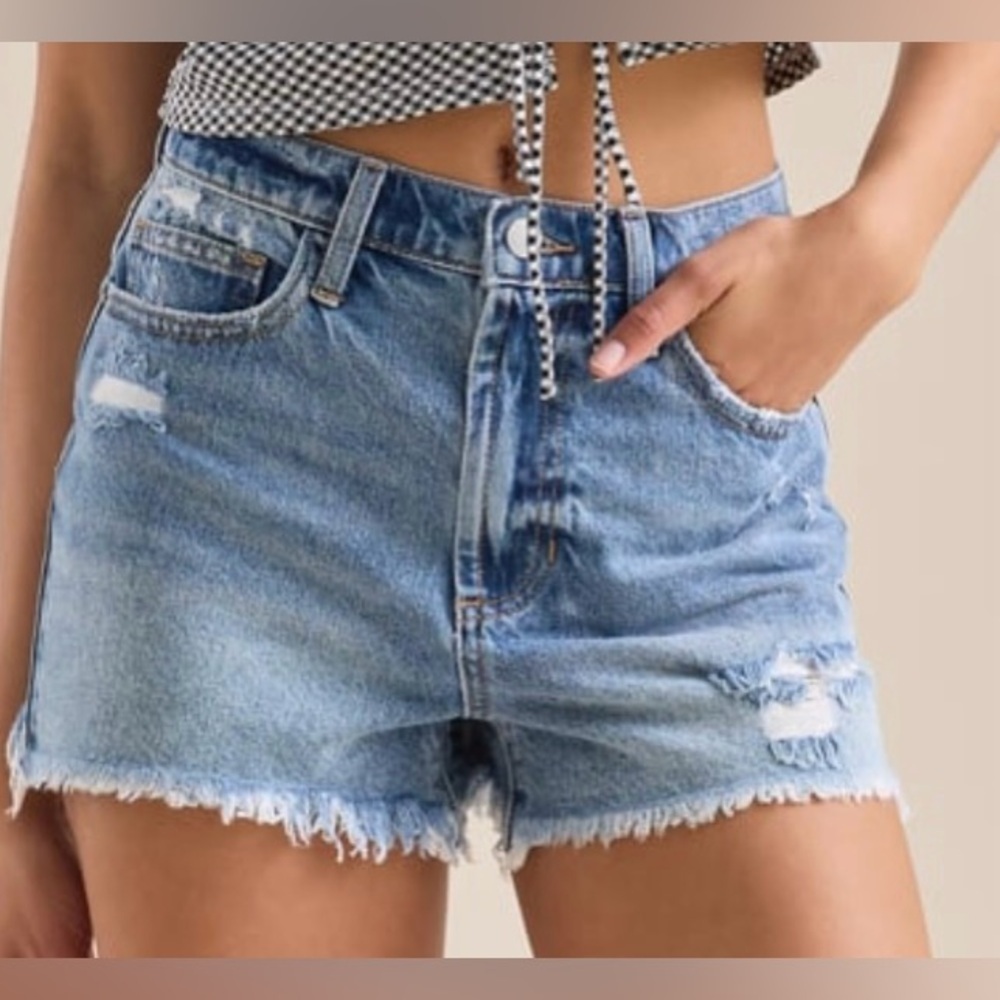 Anthropologie Morgan Distressed Denim Shorts Large - Picture 2 of 11